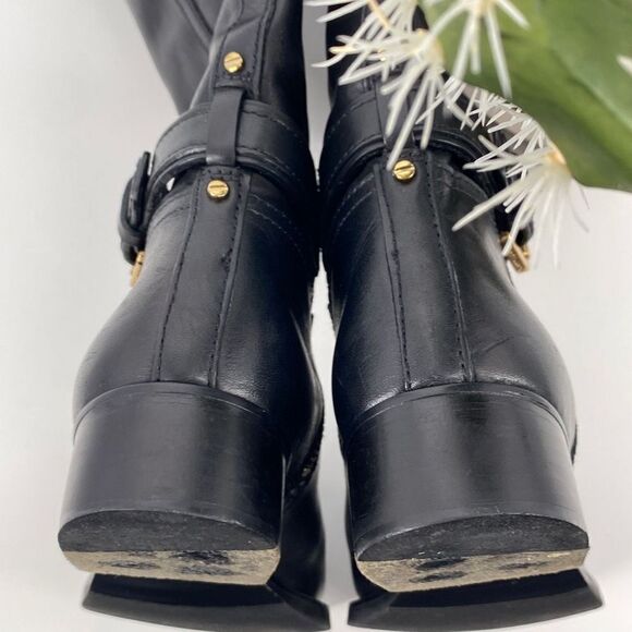 Tory Burch Leather Knee High Logo Riding Boots Black Size 6‎ - Picture 13 of 16